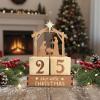 Jazuaiao Natural Wood Countdowns Calendar Multiple Festival Designs Sturdy Construction Tabletop Fireplaces Decors for Celebration Sturdy Wooden Calendar view 2