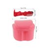 BCOATH 2 Sets Portable Denture Cleaning Cup with Strainer and Brush, Dual-Chamber Plastic Soaking Container for False Teeth and Oral Instruments, Travel Retainer Storage Box view 2