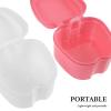 BCOATH 2 Sets Portable Denture Cleaning Cup with Strainer and Brush, Dual-Chamber Plastic Soaking Container for False Teeth and Oral Instruments, Travel Retainer Storage Box view 3