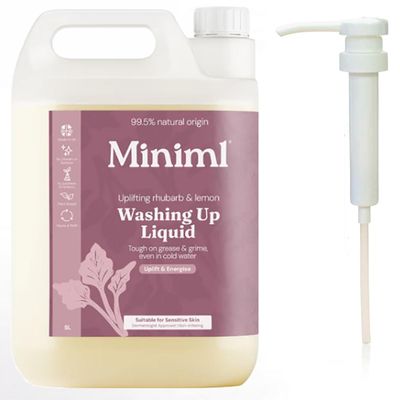 Bundle - Miniml Eco Washing Up Liquid - Wild Rhubarb & Lemon - 5L Refill and 5L Pump