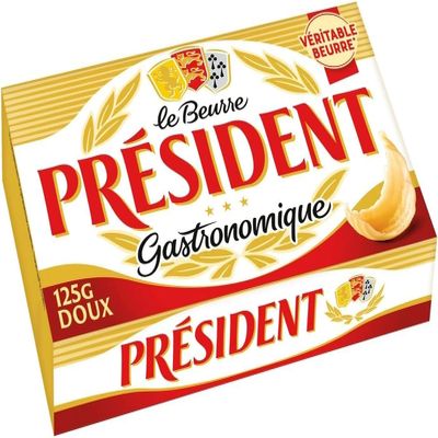 President Unsalted butter 125g - Pack of 4