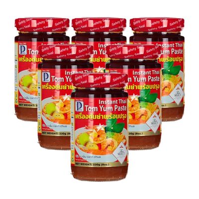 Penta Instant Thai Tom Yum Paste, Authentic Sour Spicy Thai Soup Paste, Thailand Select Certified, 230g (Pack of 6)