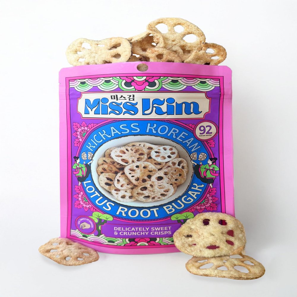 Miss Kim Lotus Root Bugak Korean Crispy Lotus Root Snack 4 x 30g