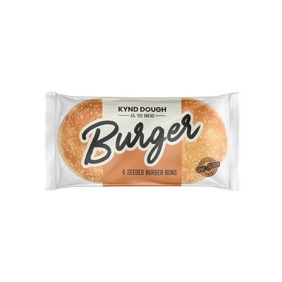 KYND DOUGH XL Seeded Burger Buns 4 Pack 300g | Extra Large Seeded Burger Rolls for Gourmet Burgers, BBQs & Family Meals Pack of 6