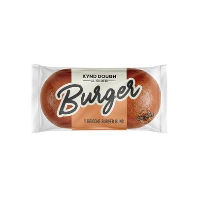KYND DOUGH Brioche Burger Buns 4 Pack 300g | Soft Brioche Burger Rolls for Gourmet Burgers, Chicken Burgers & BBQs pack of 6