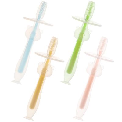 iplusmile Silicone Toothbrushes Providing Comfortable Brushing Experience 4pcs with Suction Base, Soft and Lightweight Oral Cleaning Brushes