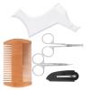 BTOSEP Beard Shaping Tool Transparent Stainless Steel Grooming Kit for Home Use 5 Pieces view 1