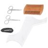 BTOSEP Beard Shaping Tool Transparent Stainless Steel Grooming Kit for Home Use 5 Pieces view 4