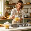 Rice Rinser | Cleansing Container Leak-Proof Multi-Purpose | Rice Washer Food Strainer Bowl | for Elderly Housewife Family Beans Fruits Grain Food Tomatoes Grapes view 2