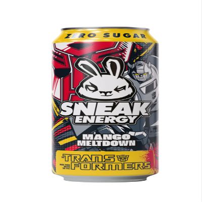 SNEAK Energy Drink Cans | Mango Meltdown with Brainberry | No Sugar. No Junk. Just Natural Caffeine & Focus-Boosting Nootropics | 500ml x 12