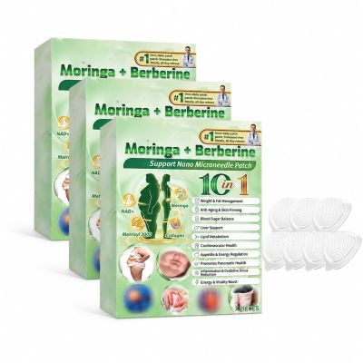 Moringa x Berberine Patch, Nano Microneedle Slimming Patch, Soft & Effective, Invisible Under Clothes, for Men & Women, Natural Ingredients, Easy to Apply