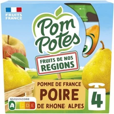 Pom Potes Pouches Apple & Pear no added sugar 4x90g - pack of 4