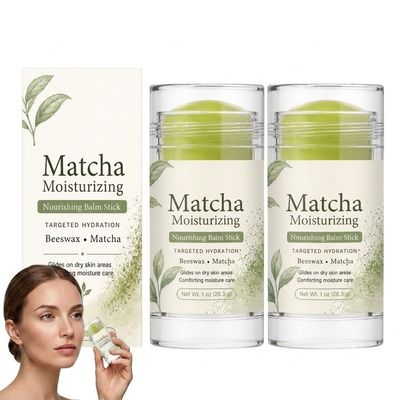 Multi Purpose Matcha Moisturizing Facial Balm, Balm Hydrating Care Portable Solid Stick, Mens Moisturiser Face, Mens Face Cream, Hydrating Skin Care, Soothes & Softens Rough Texture (2pcs)