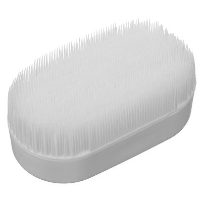 VILLFUL Soft Bristle Fabric and Shoe Cleaning Brush, Laundry Scrub Brush for Household Clothes and Bathtub Use, White Plastic