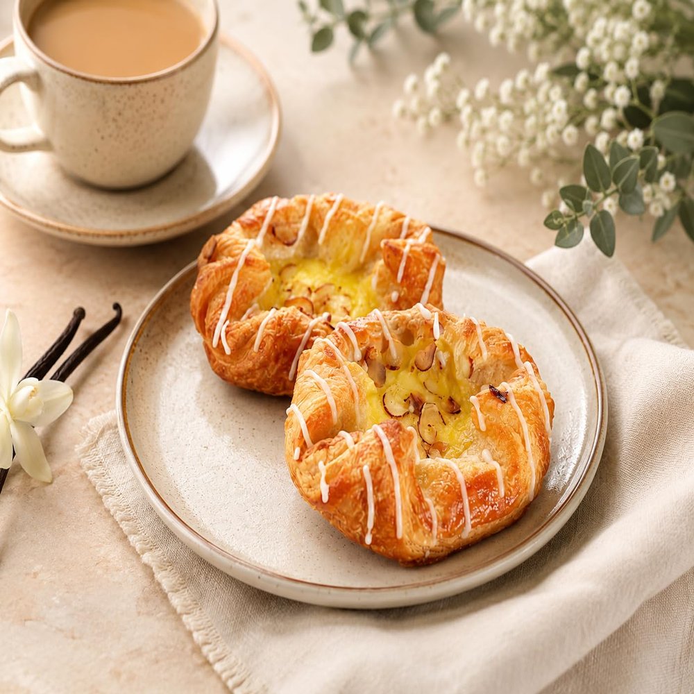 Fakhri Vanilla Crme Crown Pastries 2 Pack | Buttery Flaky Pastry with Smooth Vanilla Crme Filling