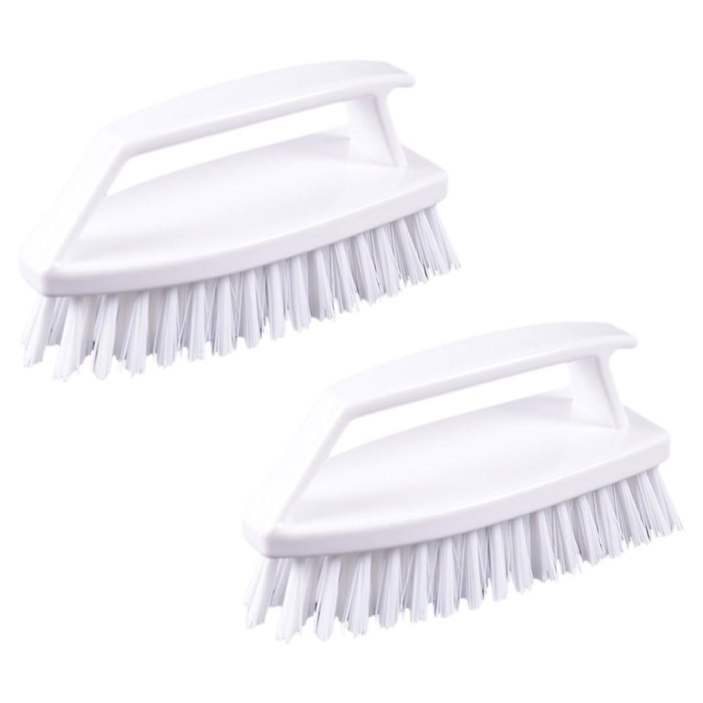 NUOBESTY Shoe Cleaning Brush Supple Bristles Brush 2Pcs Plastic for Travel Bathroom Use