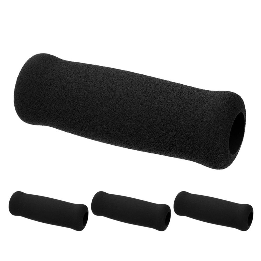 Levemolo Cane Handle Grip Replacement Foam Pads 4pcs Black Sponge Anti-Slip Covers for Walking Cane and Crutch in Daily Walking Support