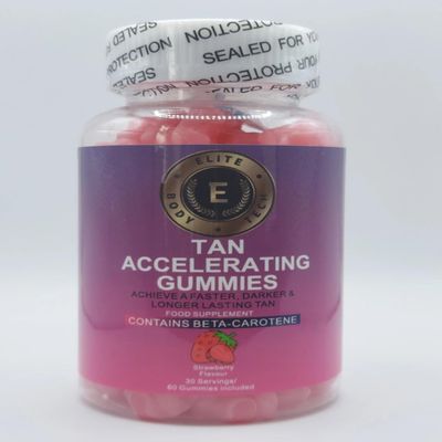Elite Body Tech Tan Accelerating Gummies, Strawberry Flavour, 60 Count