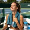 Cold Sweat Towel, Cooling Towel Cooling Neck Wrap Stay Cool Ice Towel for Hot Weather Microfibre Towel for Neck, Forehead, Wristband, Bandana For Men Women Gym Light Blue view 3
