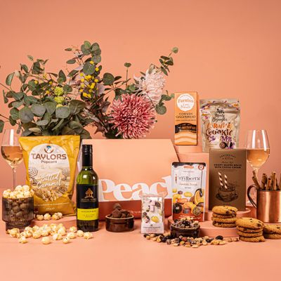 The Sweet Treat Gift Hamper Luxury Magnetic Box with Furniss Gingerbread, Monty Bojangles Truffles & Choice of Drink Gourmet Gift Set (Award Winning White Wine)