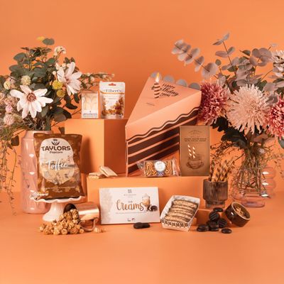 The Sweetest Slice Birthday Gift Hamper Cake Slice Shaped Box with Whitakers Chocolates, Yorkshire Flapjack & Mixed Nuts Novelty Birthday Gift Set