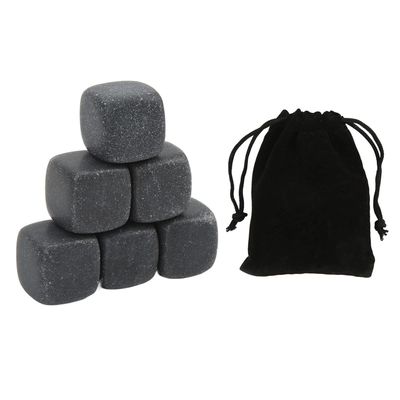 BONKZEBU Basalt Whiskey Stones Gift Set with Bag Reusable Chilling Rocks for Whiskey Lovers and Beverages (6)