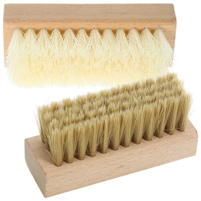 FUNNETOYU Scrubbing Brush and Shoe Washing Brush Set 2pcs, Wooden Handles with Nano Wire and PP Bristles, Suitable for Home Clothes and Footwear Cleaning