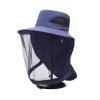 EDvkrgqx Outdoor Mosquito Net Hat, Unisex Foldable Mosquito Hat With Hidden Net Visor Bucket Face Neck ion Multicolor(Dark Blue) view 1
