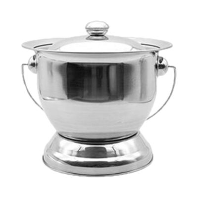 Zambuph Spittoon Urinal with Lid Potty Innovative Home Chamber Pot Designed for Comfortable Travel Usage Ensuring Durability and Longevity. Home Chamber Pot , Silver , 25x19x20.5cm
