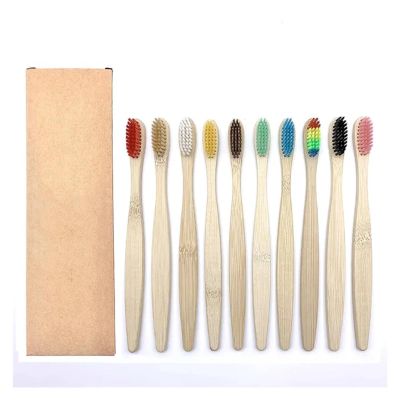 10PCS Toothbrush Set Soft Bristle Charcoal Teeth Whitening Toothbrushes Soft Dental Oral Care Adult/Kids(10PCS Adult)