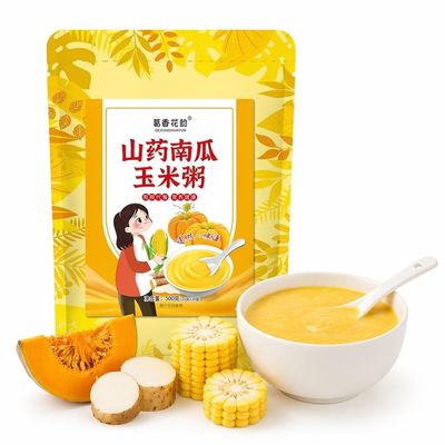 Yam Pumpkin Corn Porridge, 500g Instant Corn Porridge, Individually Packed Easy To Brew Breakfast Porridge