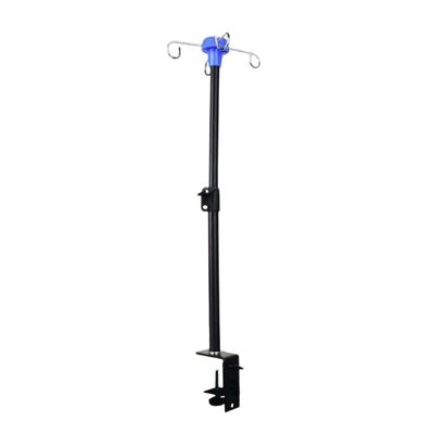 Fenteer Table IV Pole Telescopic Travel Portable Bedside Bed Household Convenient Nursing with 4 Hooks Sturdy IV Stand Extension Pole