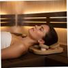 Sauna Pillow, Wooden Sauna Headrest with Rotatable Design for Neck Support Cervical Ergonomic Pillow for Home Spa and Room Use view 4