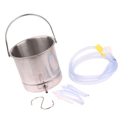 Professional Wash Bucket Set 1.6L Capacity Stainless Steel Wash Bucket with Colon Nozzle Easy to Use Stainless Steel Set