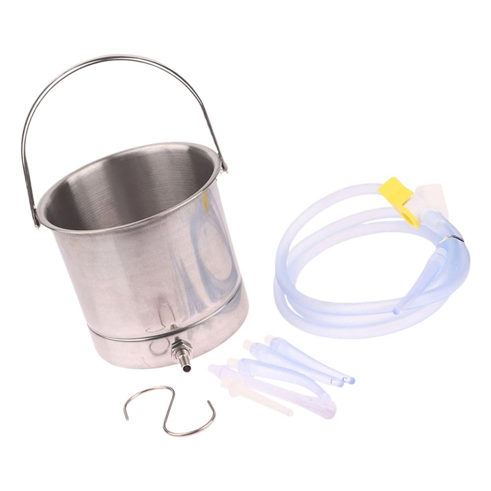 Professional Wash Bucket Set 1.6L Capacity Stainless Steel Wash Bucket with Colon Nozzle Easy to Use Stainless Steel Set