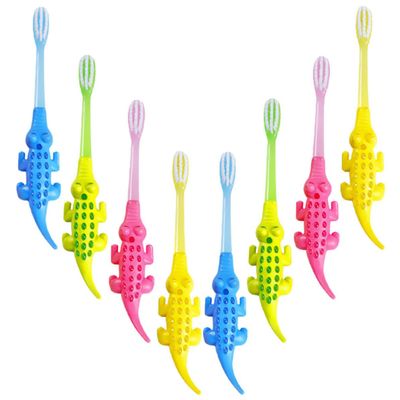 CORHAD 8pcs Toothbrush Set and Babies with Soft Pbt Bristles and Special Handle Design, Portable Cartoon Animal Toothbrushes for Home and Christmas Oral Care Random Color
