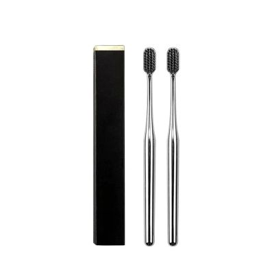 Soft Toothbrush Men Women Adult Gold Silver Brushes Elegance Gentle Toothbrushes(2pcs SB)
