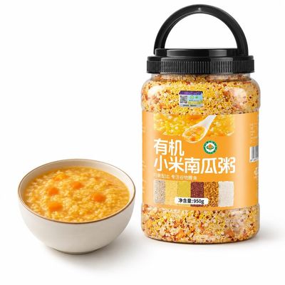 950g Canned Millet Pumpkin Porridge Mix - Pre-Mixed Grains, No Soak, Easy Cook Breakfast & Snack, Natural Sweetness, Family-Sized