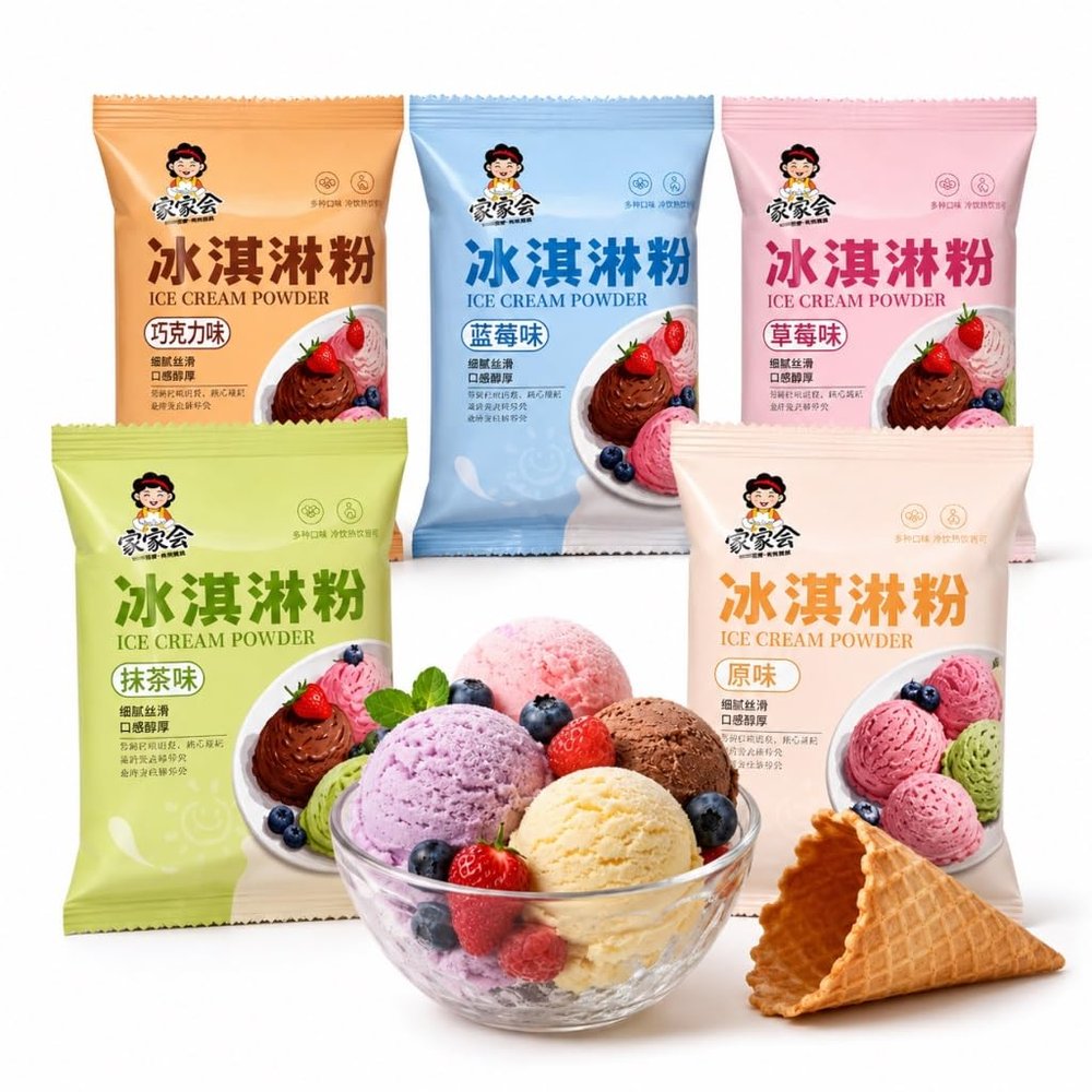 Homemade Ice Cream Powder - 5 Flavors (40g X Packs) | Easy DIY | Smooth & Creamy | No Maker Needed