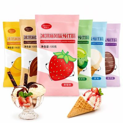 6 Flavors Ice Cream Mix Powder 100g Pack DIY Homemade Maker Kit Easy Recipe No Machine Needed
