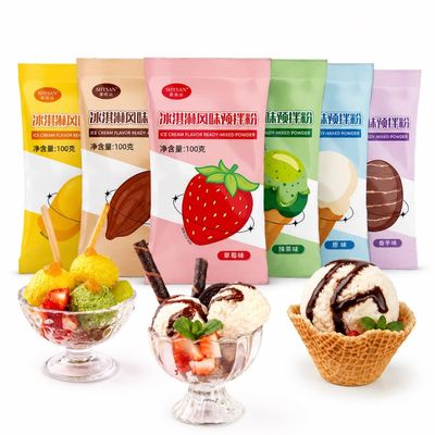 Delicious 6 Flavors Ice Cream Powder, 100g Small Pack, DIY Homemade Mix Kit For Easy Fun Home Making