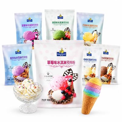 DIY Ice Cream Powder Mix - 7 Flavors, 100g Pack For Homemade Soft/Hard Scoopable, Easy To Use