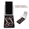 Blaihild Folding Travel Eyebrow Scissors Set Stainless Steel Nose Hair Trimmer, Portable Cosmetic Tool with Mirror, Precision Grooming for Quick Touch Ups At Office or Vacation view 4