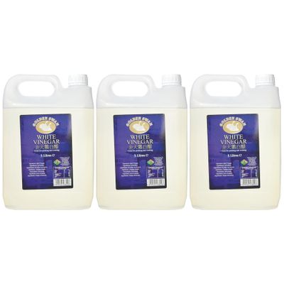 Golden Swan White Vinegar 5 Litre x 3 | Distilled White Vinegar | Multipurpose Vinegar for Cooking, Pickling, Cleaning & Household Use