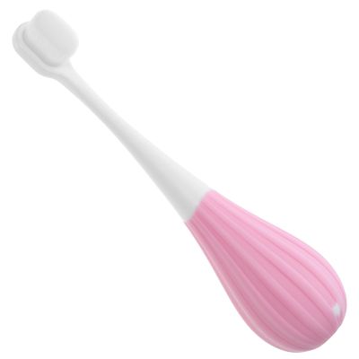 AMUSLESUR Toothbrush with Extra Soft Bristles and Gentle Design, Manual Toothbrush in Pink with Pp and TPR Materials, for Aged 2-5 Years to Protect Teeth and Gums