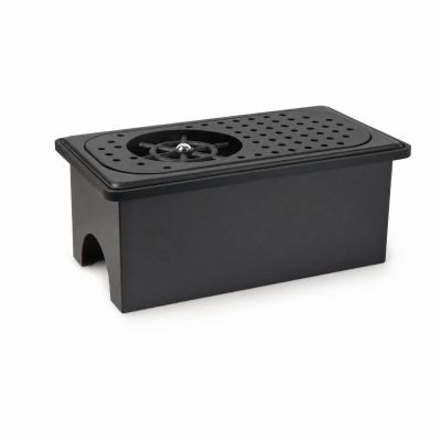 Qianly Countertop Cup Washer Compact Countertop Drinkware Rinser Matte Black for Bartenders, Baristas, Tea Bar, Coffee Bar, Home Kitchen, Black, Rectangular