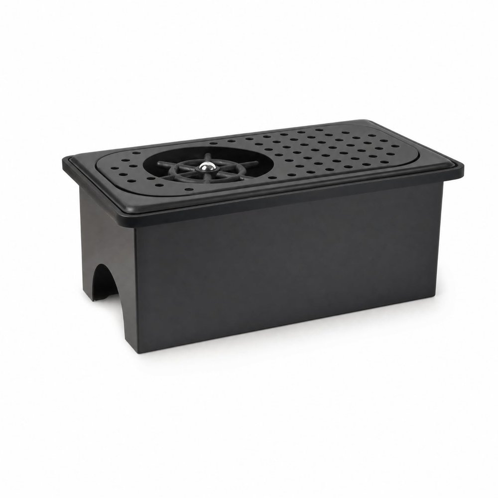 Qianly Countertop Cup Washer Compact Countertop Drinkware Rinser Matte Black for Bartenders, Baristas, Tea Bar, Coffee Bar, Home Kitchen, Black, Rectangular