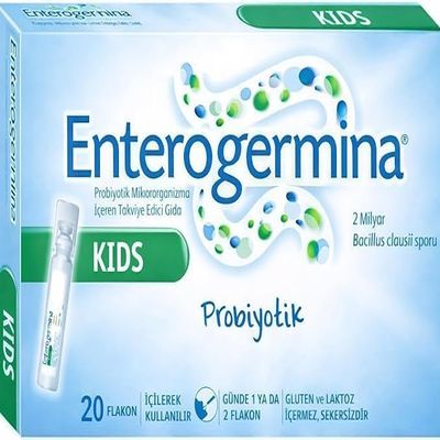 EnterogerminaKids (20 Vials) Ready to Use Liquid Vials, 20 Single-Use Vials, Daily Use, Gluten Free, Lactose Free, Sugar Free 1 Pack