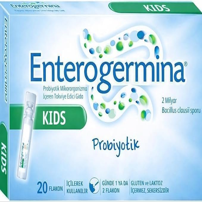 EnterogerminaKids (20 Vials) Ready to Use Liquid Vials, 20 Single-Use Vials, Daily Use, Gluten Free, Lactose Free, Sugar Free 1 Pack