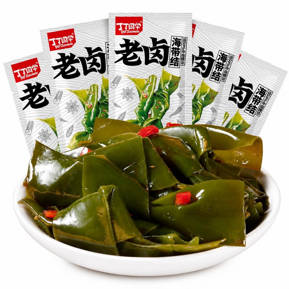 Spicy Kelp Snack 20pk Traditional Brine Seaweed, Side Dish for Rice Noodles